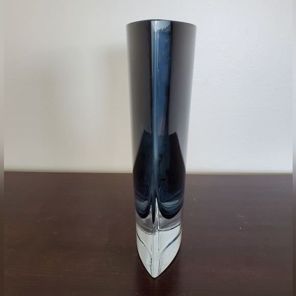 LSA International Smokey Blue Oval Glass Vase - Made In Poland - Picture 2 of 10